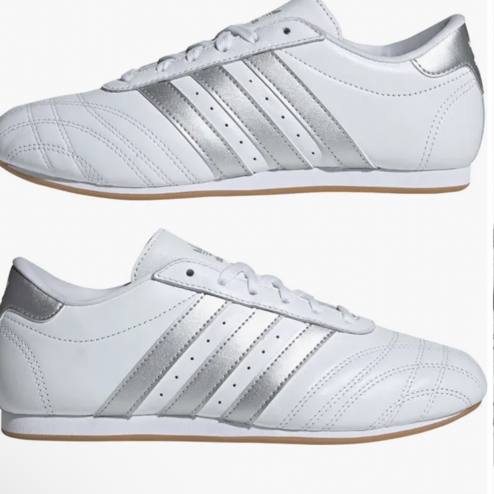 Adidas Taekwondo Lace White Leather Silver Stripes Classic Women’s Sneaker 8.5